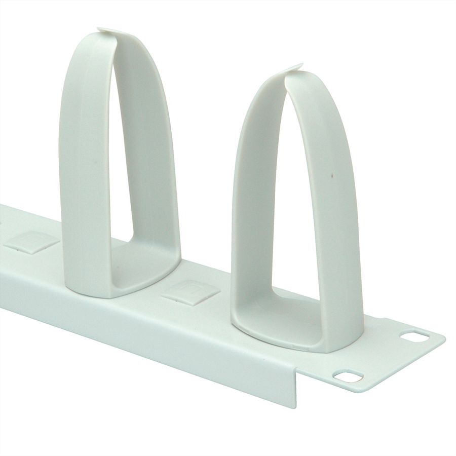 VALUE 19" Cable Management plate with Horizontal/Vertical cable rings for Cabinets, grey
