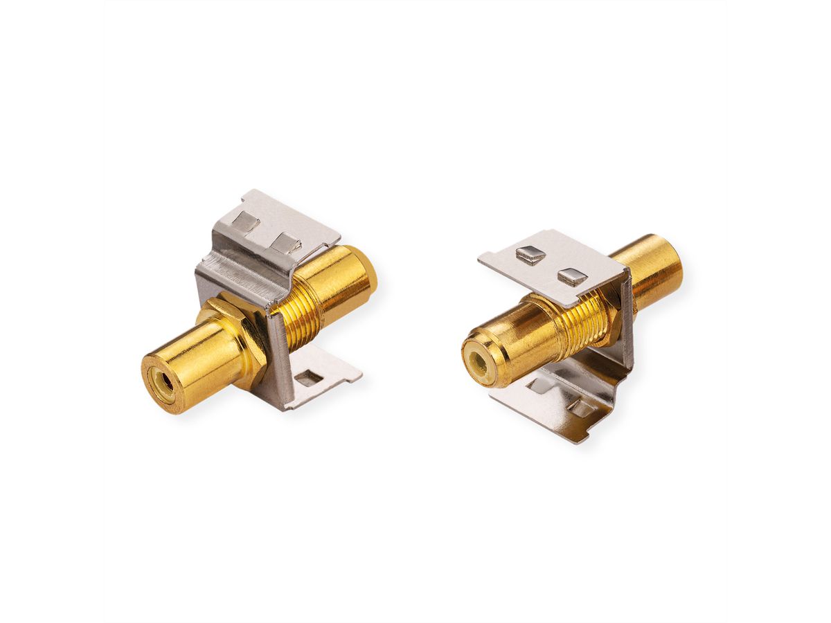 ROLINE RCA Keystone Coupler, Metal, Shielded, yellow