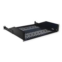 VALUE 19"-Fixed Shelf, 440 x 400mm, max. 25kg, 2U, U-Shape, black
