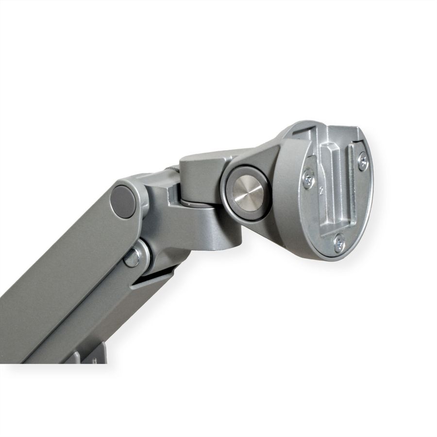 ROLINE Dual LCD Monitor Stand Pneumatic, Desk Clamp, Pivot, 2 Joints, silver