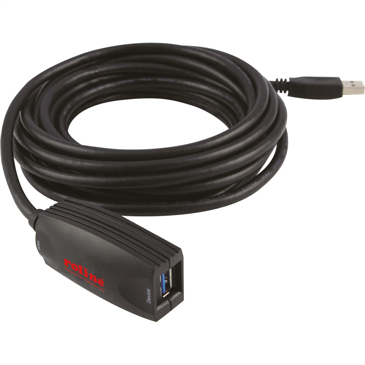 ROLINE USB 3.2 Gen 1 Active Repeater Cable, black, 5 m