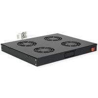 ROLINE 19-inch fan unit 4 fans, Thermostat black