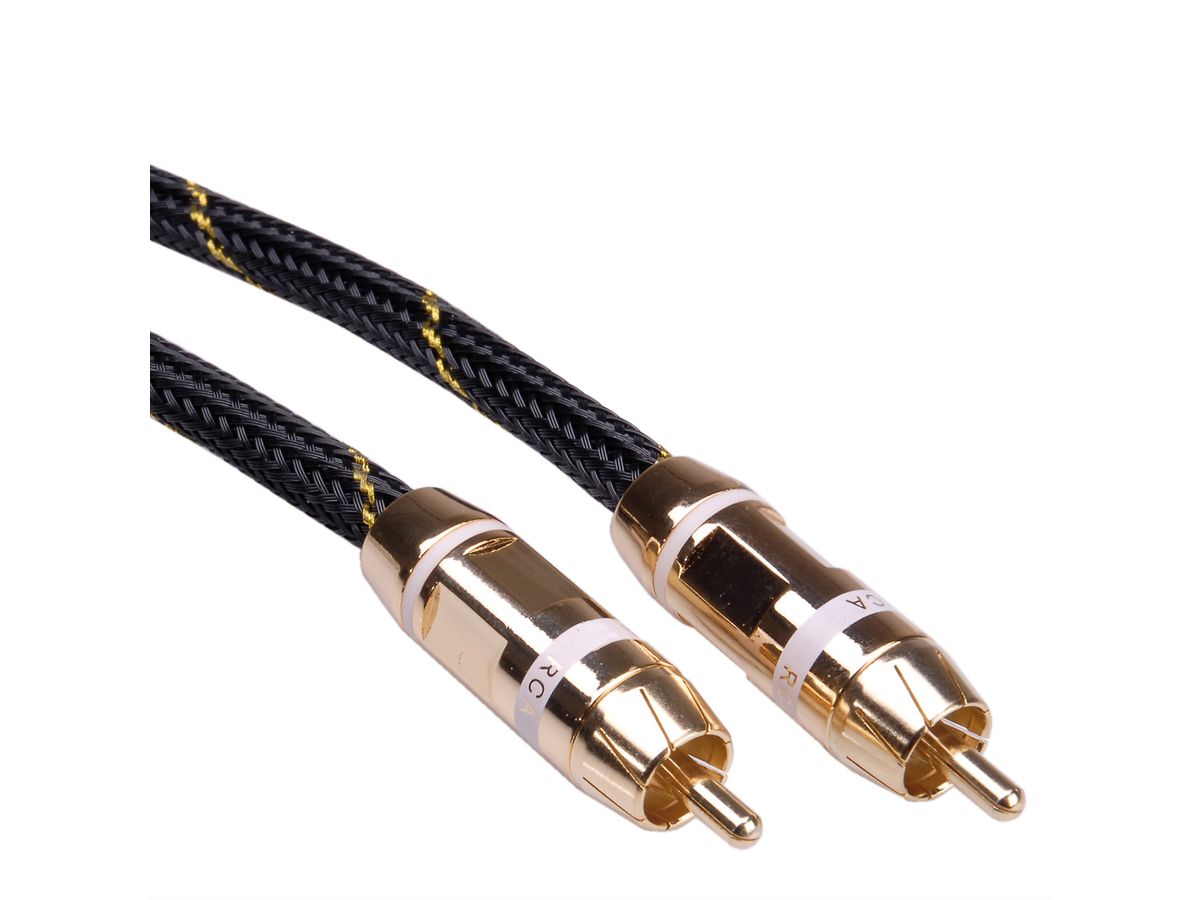 ROLINE GOLD Cinch Cable, simplex M/M, white, 5 m
