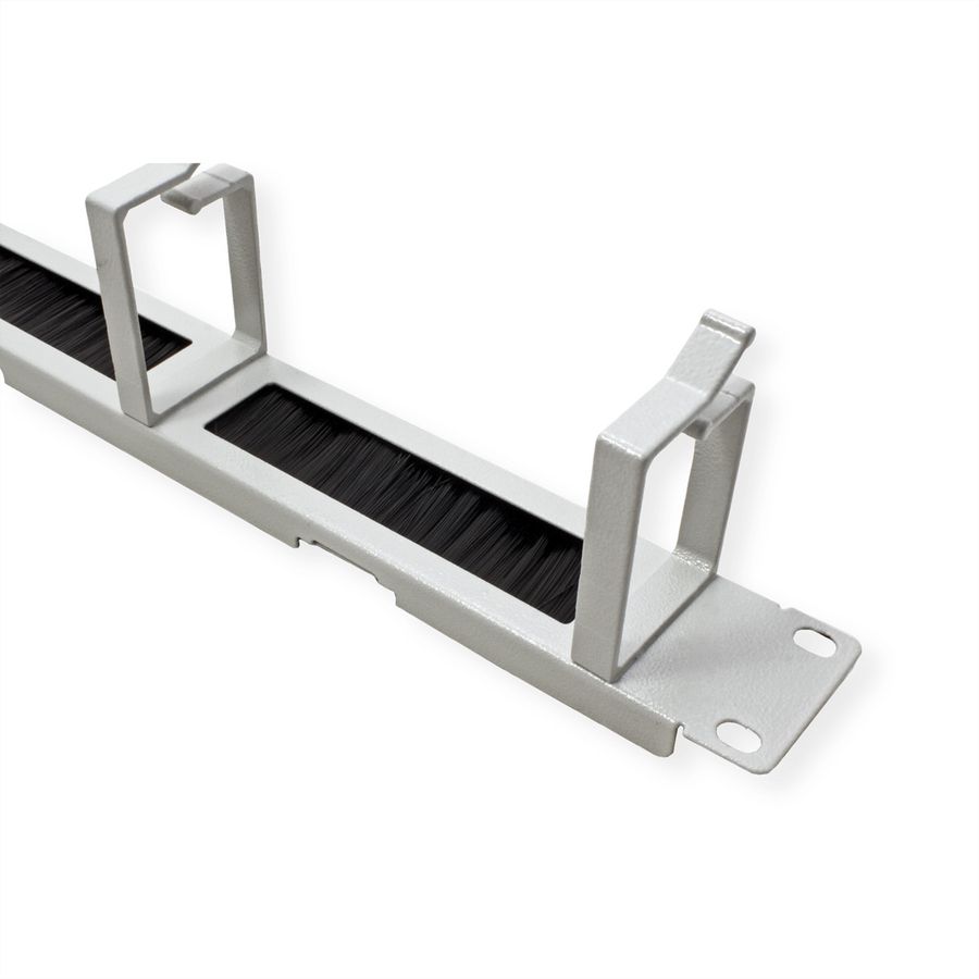 ROLINE 19-inch patch panel 1U grey, with brush strip 44x60mm grey