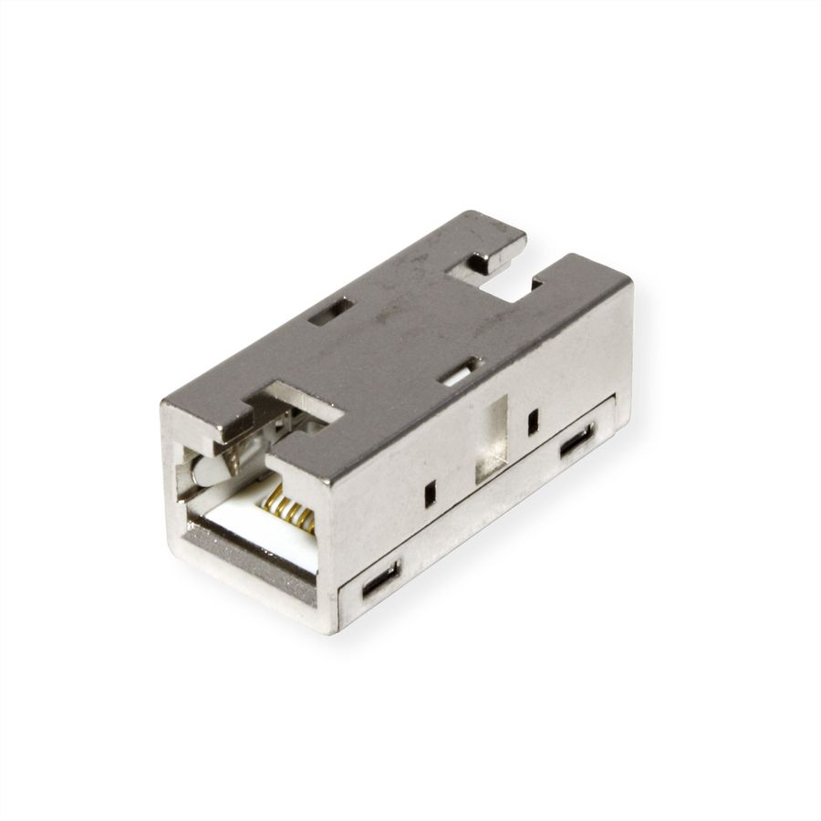 ROLINE RJ-45 Modular Coupler, Cat. 6A (Class EA), shielded, metal housing