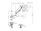 STANDARD Pole-Mounted Monitor Arm, Mechanical Spring, < 10 kg, < 81,3 cm (32"), black