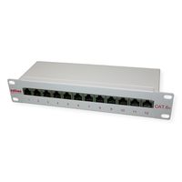 ROLINE Cat.6A (Class EA) 10-inch Patch Panel, 12 Ports, STP, grey