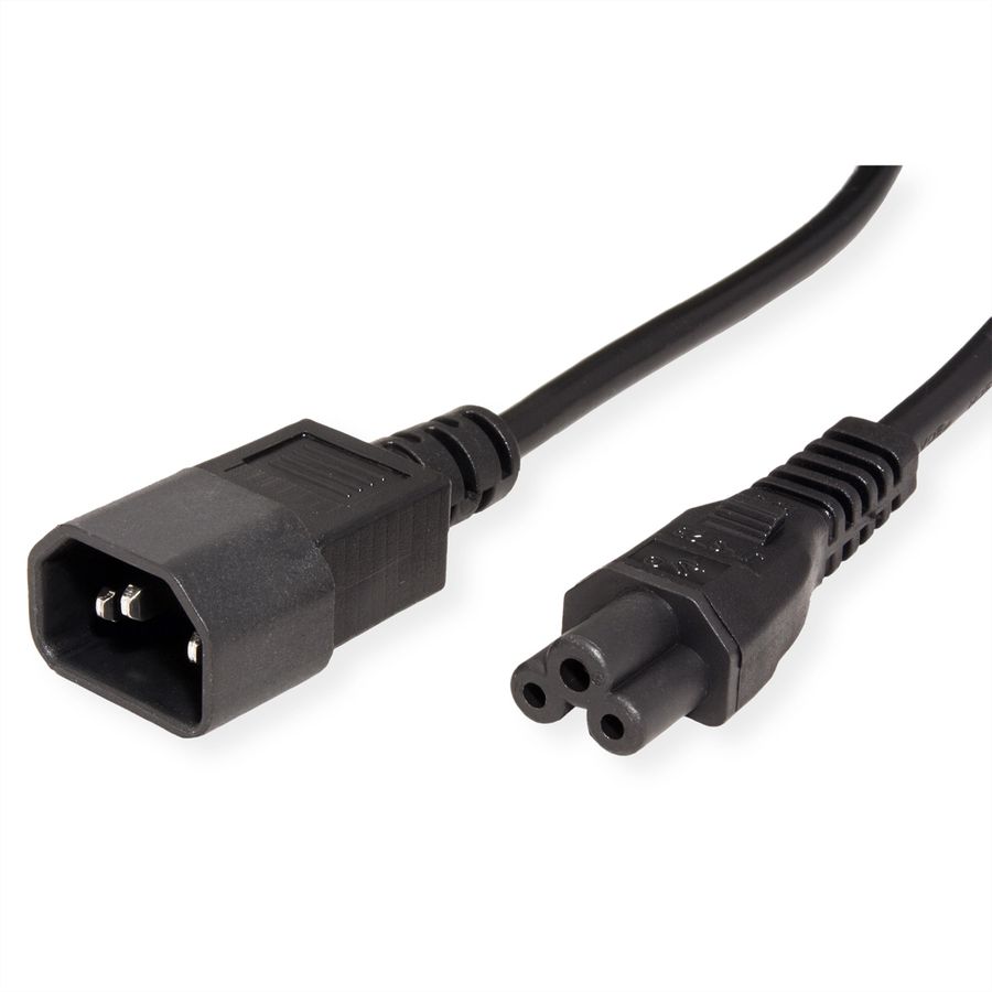 VALUE Power Cable IEC320/C14 Male - C5 Female, black, 1.8 m