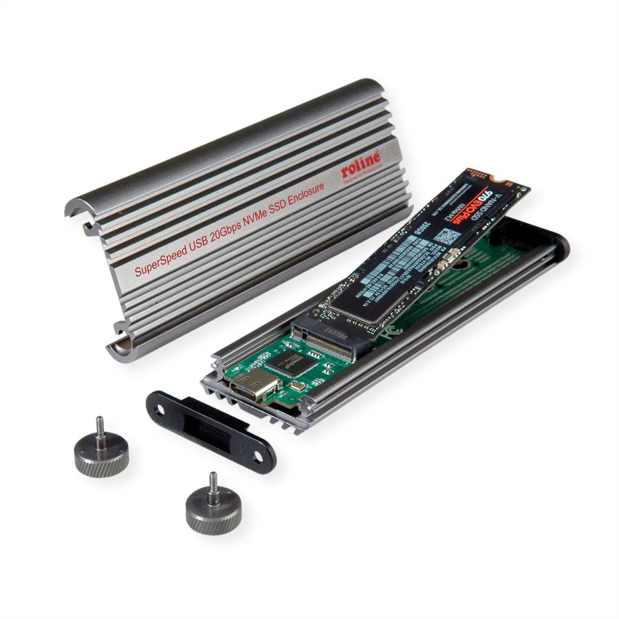 ROLINE External Type M.2 NVMe SSD Enclosure, USB 3.2 Gen 2x2 Type C