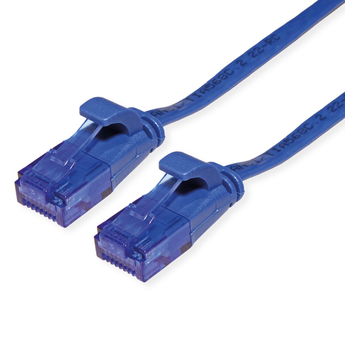 VALUE UTP Patch Cord, Cat.6A (Class EA), extra-flat, blue, 0.5 m