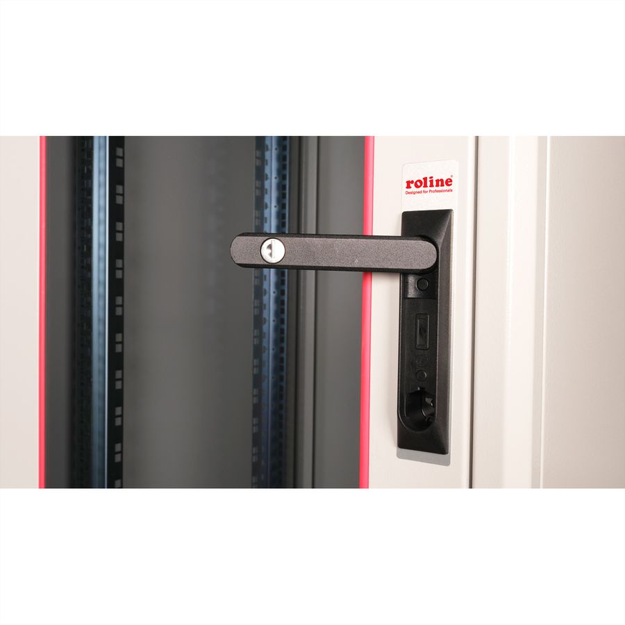 ROLINE 19-inch network cabinet Basic 22 U, 600x600 WxD glass door grey