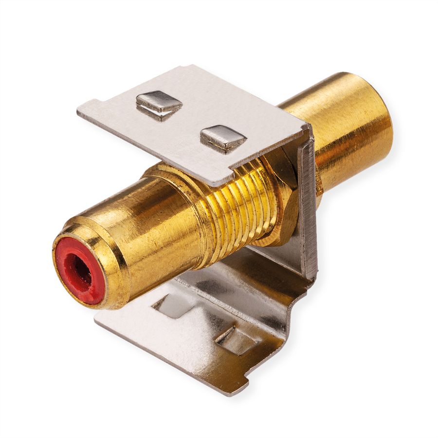ROLINE RCA Keystone Coupler, Metal, Shielded, red