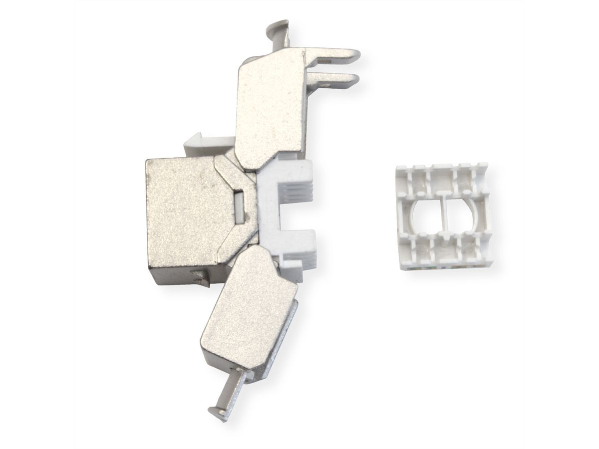 VALUE Keystone Jack, Cat.8 (Class I), RJ-45, STP, Tool-Free, silver
