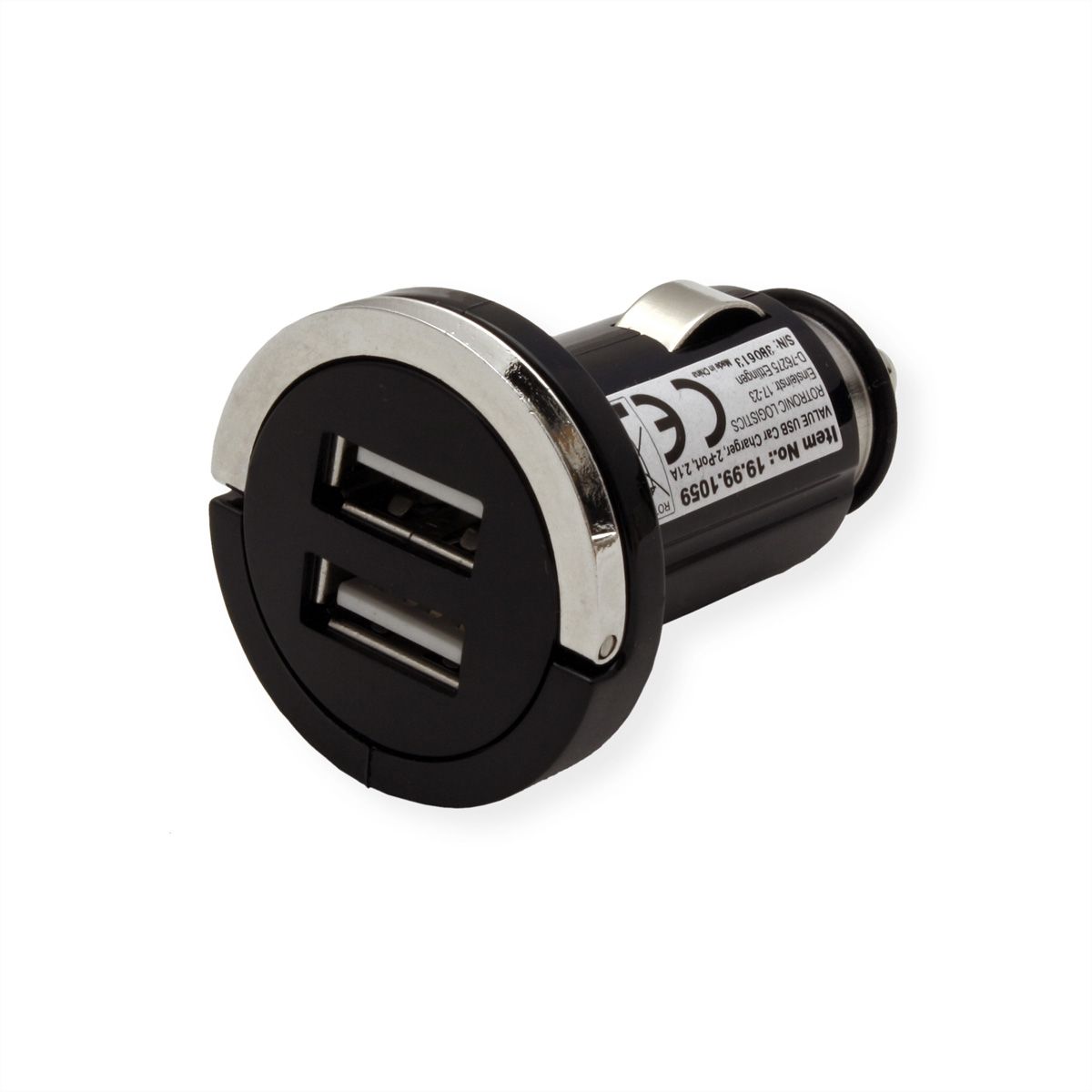 VALUE USB Car Charger, 2 Port, 10W