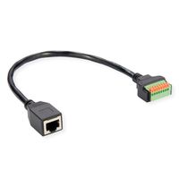ROLINE Cable Adapter, RJ45 Socket to Terminal Block (push-button), 30 cm
