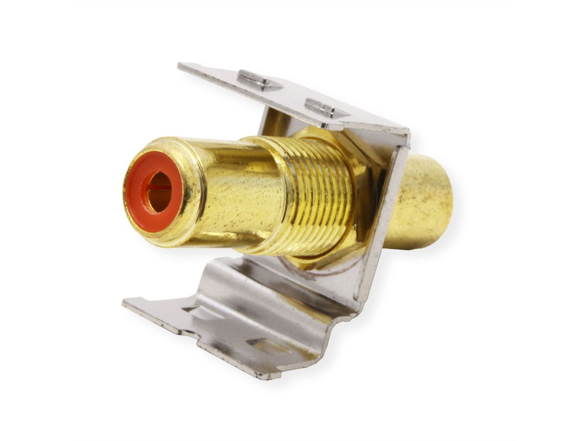 ROLINE RCA Keystone Coupler, Metal, Shielded, red