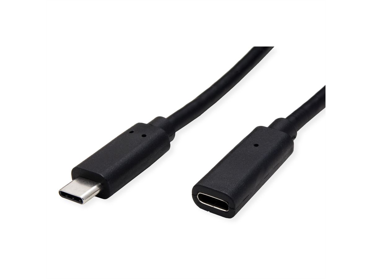 VALUE Type C Video Extension Cable, USB-C (DP Alt Mode), C-C, M/F, black, 1.5 m