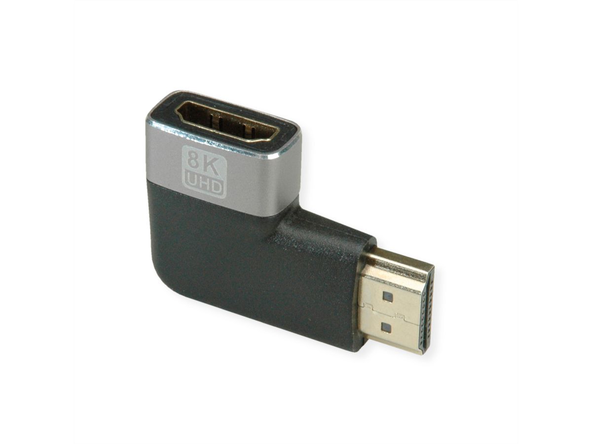 ROLINE 8K HDMI Adapter, M/F, 90° angled