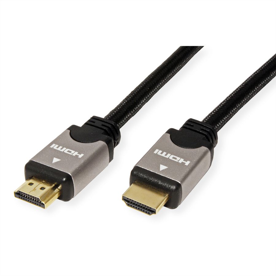 ROLINE HDMI High Speed Cable + Ethernet, M/M, black / silver, 5 m