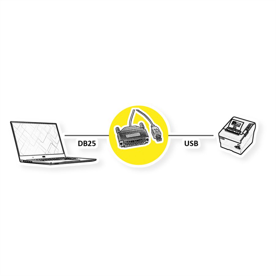 Converter Cable Parallel to USB, 1.8 m