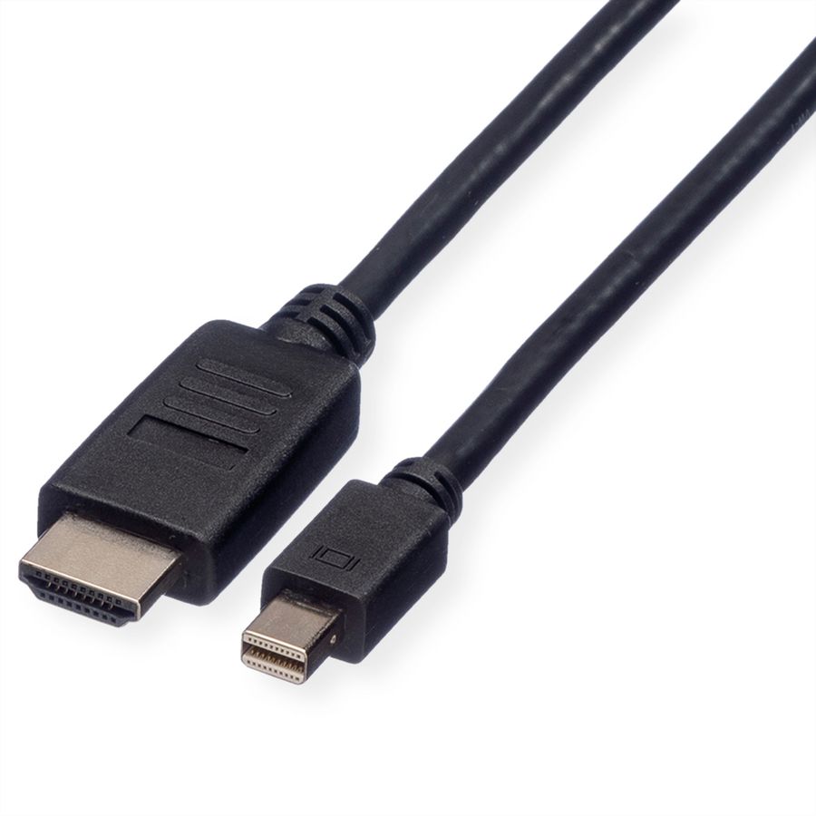 ROLINE Mini DisplayPort Cable, Mini DP-HDTV, M/M, black, 3 m