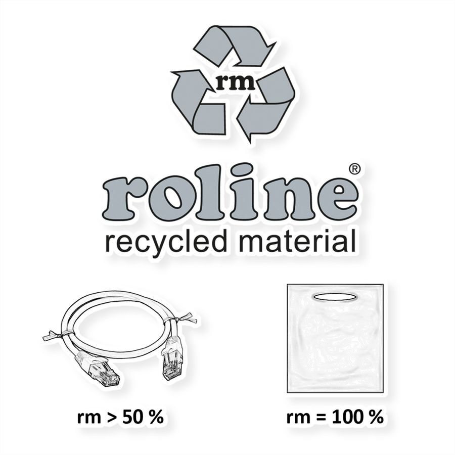ROLINE RM S/FTP (PiMF) Patch Cord Cat.6A, black, 1 m