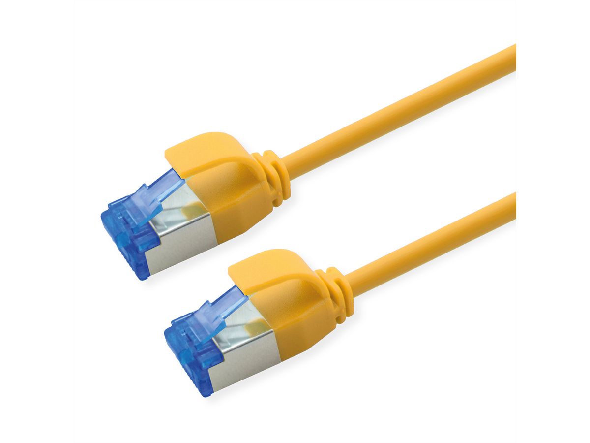 ROLINE S/FTP Patch Cord Cat.6A / Class EA, LSOH, Slim, PoE, yellow, 2 m