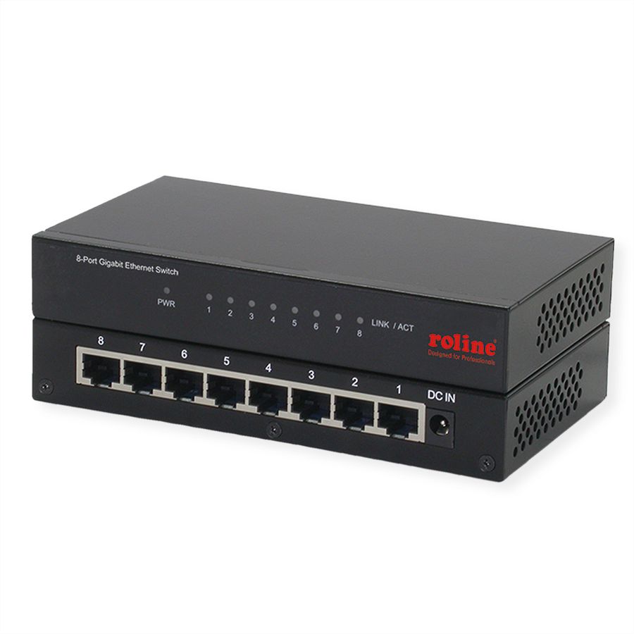 ROLINE Gigabit Ethernet Switch, 8x RJ-45, unmanaged