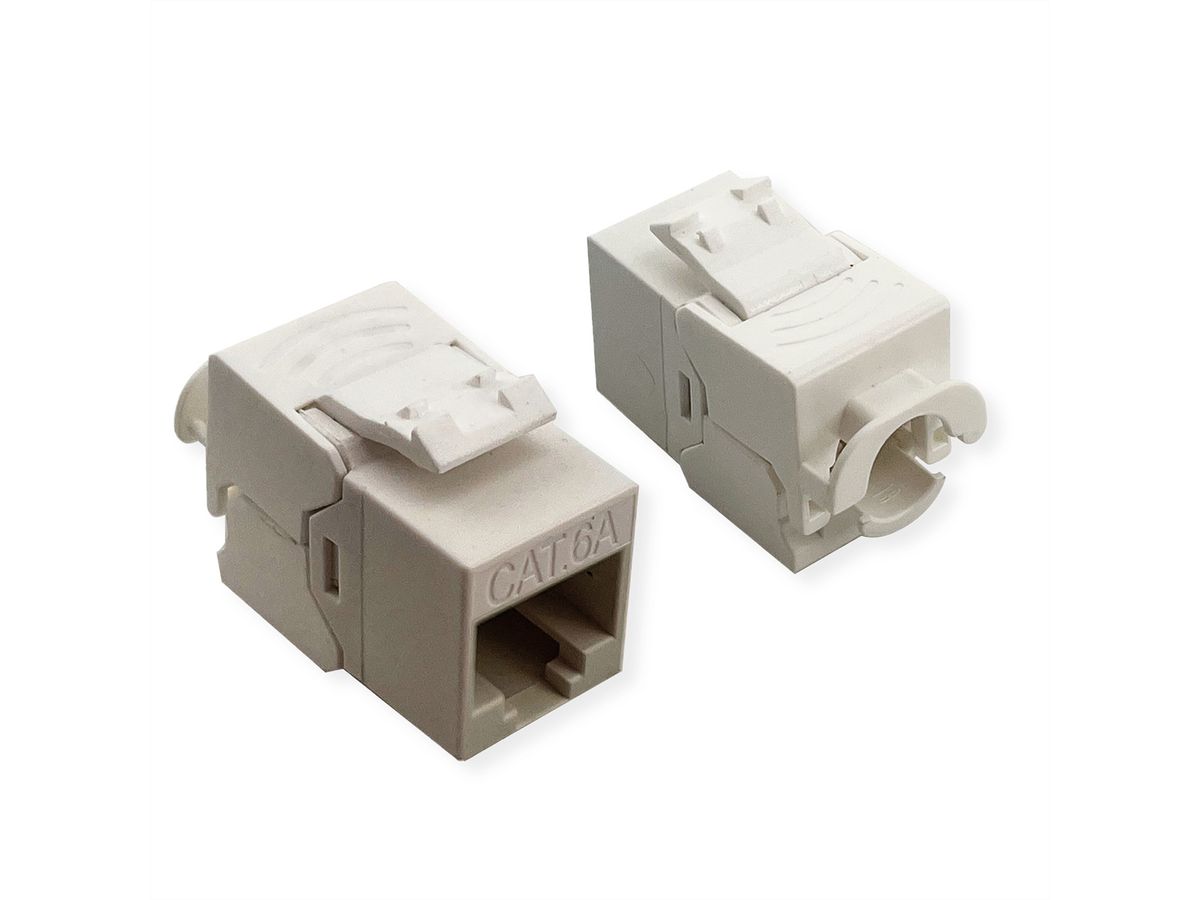 ROLINE Keystone Jack, Cat.6A (Class EA), RJ-45, UTP, tool-free, SLIM and SHORT, white