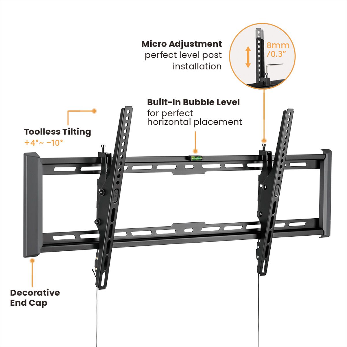 VALUE TV Wall Mount, 47mm Wall Distance, < 75kg, Tiltable, VESA 800x400, <228,6cm (90"), tiltable