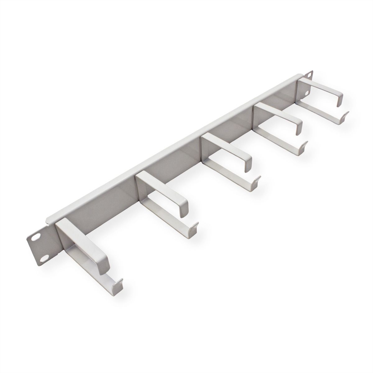 VALUE 19" 1U Cable Management Plate, G-Type, 5 Hooks, grey