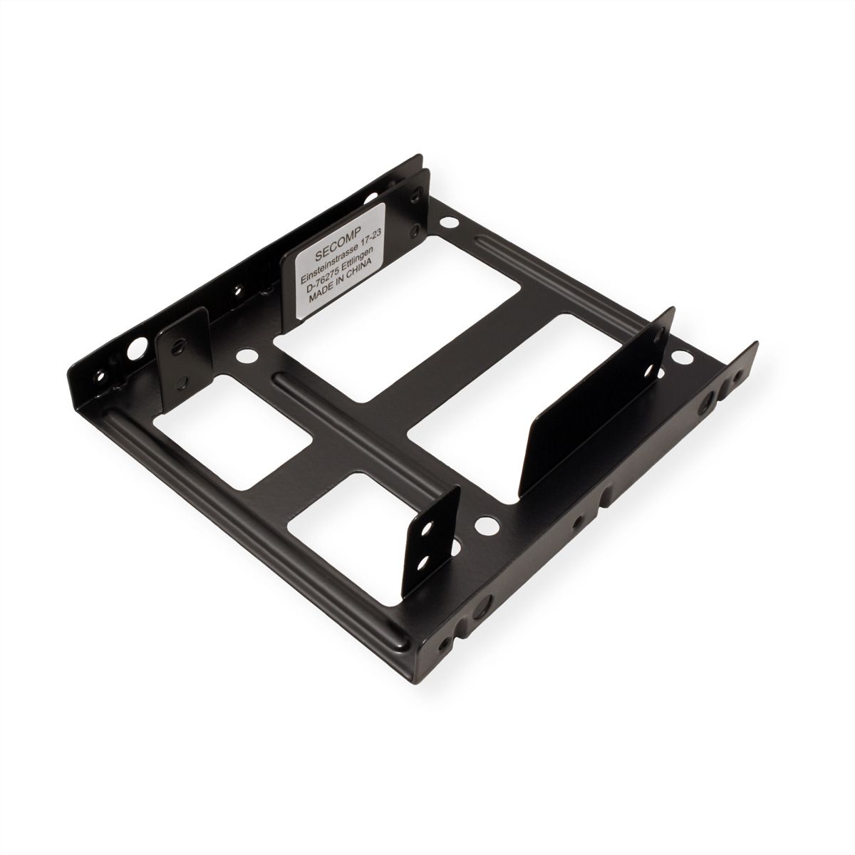 ROLINE HDD/SSD Mounting Adapter, 3.5 inch frame for 2x 2.5 inch HDD/SSD, metal, black