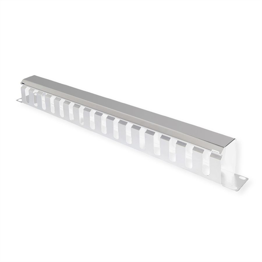 VALUE 19" Front Panel 1U with Patch channel 40 x 40 mm, grey