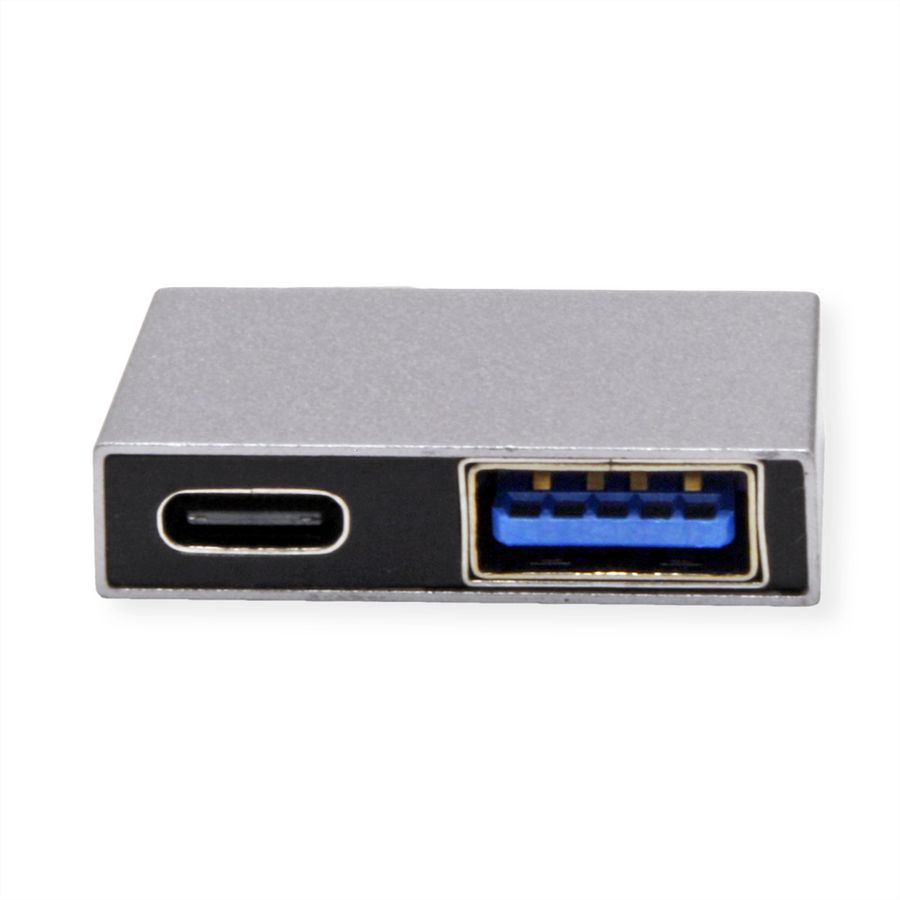 ROLINE Adapter, USB 3.2 Gen 2, 2x USB Type C - 1x USB A+ 1x USB C, M/F, silver