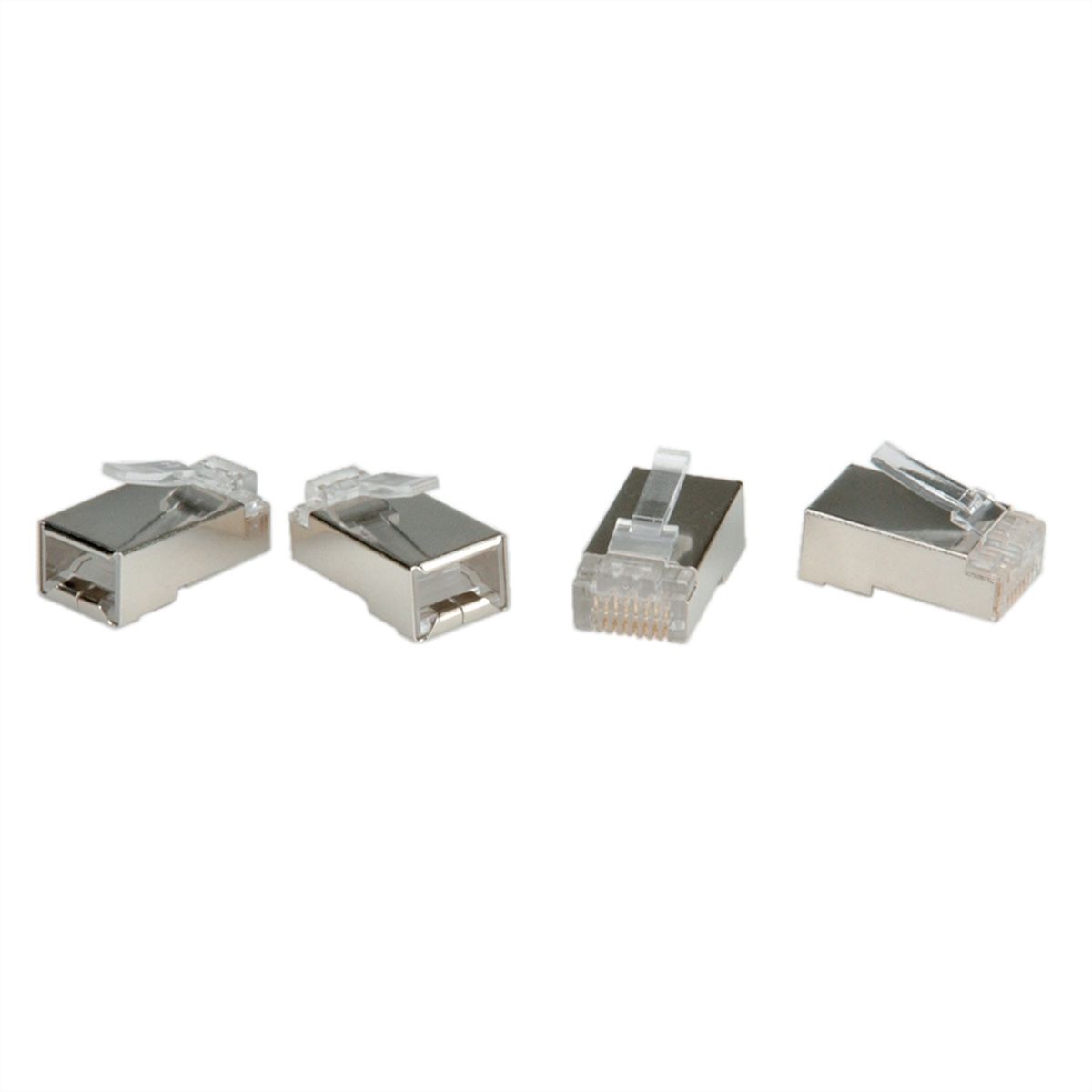 ROLINE Cat.6 (Class E) Modular Plug, STP, for Stranded Wire, 10 pcs.