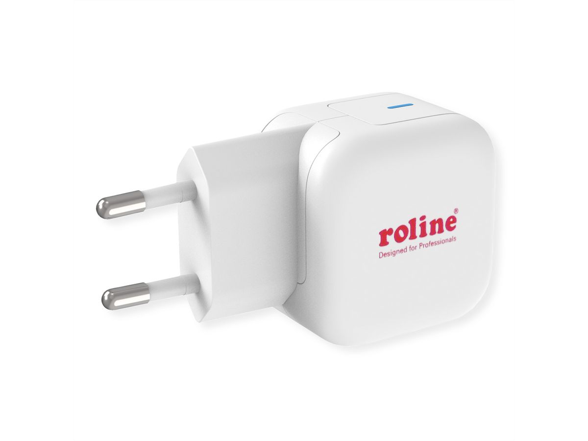 ROLINE USB Wall Charger, 1-Port, Type C, GaN, 20W