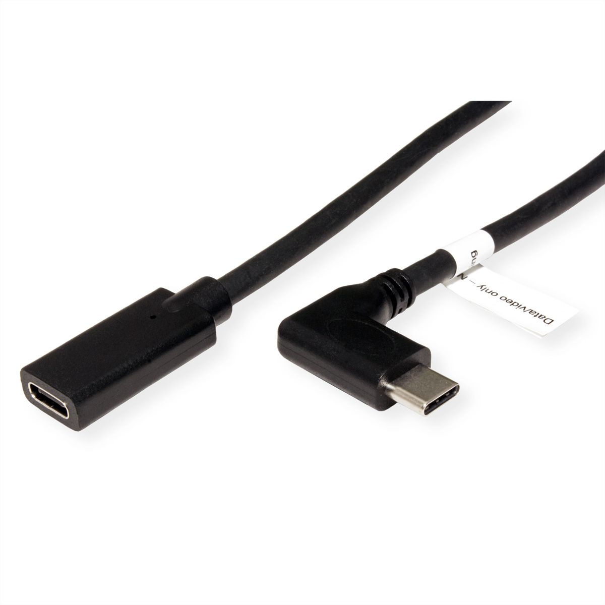 ROLINE Type C Video Extension Cable, USB-C (DP Alt Mode), C-C, M/F, black, 2 m