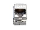 ROLINE Cat.6A (Class EA) Keystone, RJ-45, shielded, tool-free, GHMT, silver