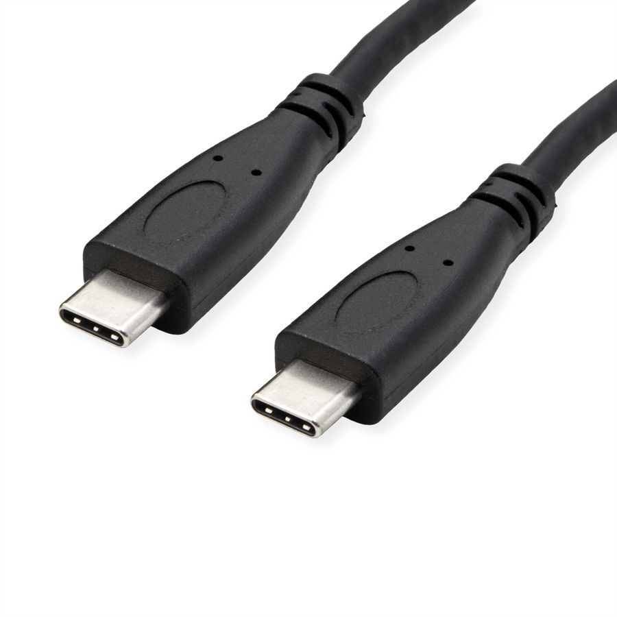 ROLINE USB 3.2 Gen 2 Cable, PD, C-C, M/M, 4K UHD-1, 10Gbit/s, Emark, 100W, black, 1 m