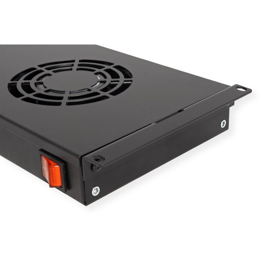 ROLINE 19" Fan unit with 2 fans, ON/OFF black