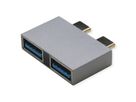 ROLINE Adapter, USB 3.2 Gen 2, 2x USB Type C - 2x USB A, M/F, silver