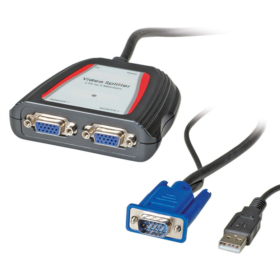 VALUE Portable VGA Video Splitter, 2-way, 250 MHz