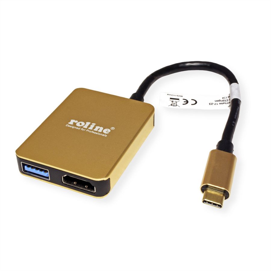 ROLINE GOLD USB-C Docking Station, 4K HDMI, 2x USB 3.2 Gen 1 ports, 1x USB Type C PD (Power Delivery)