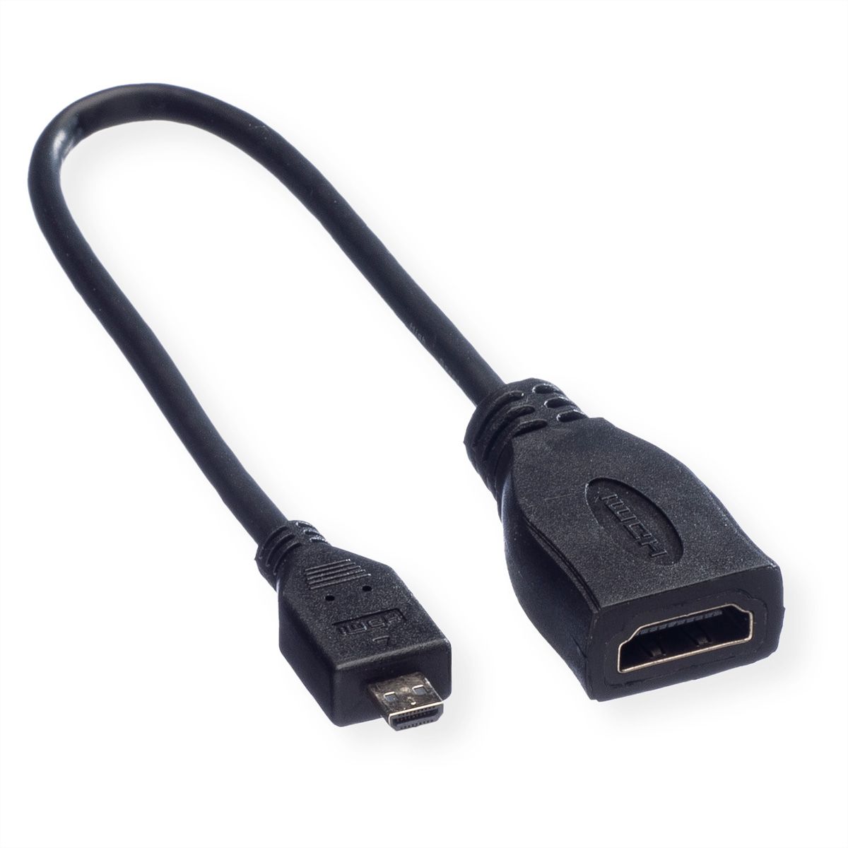 ROLINE HDMI High Speed Cable + Ethernet, A - D, F/M, 0.22 m