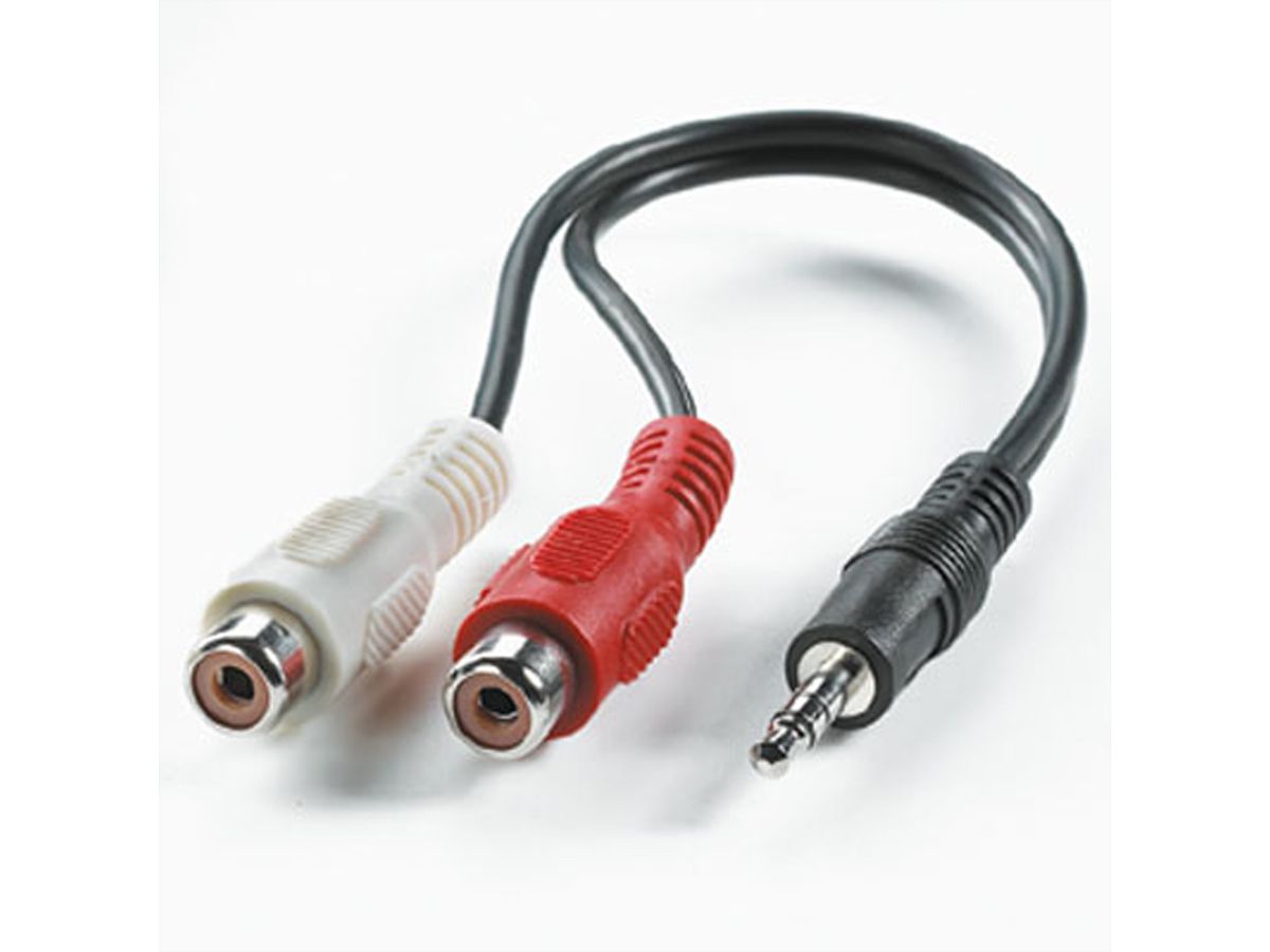 ROLINE 3.5mm/2x RCA (F) Cable, 0.2 m