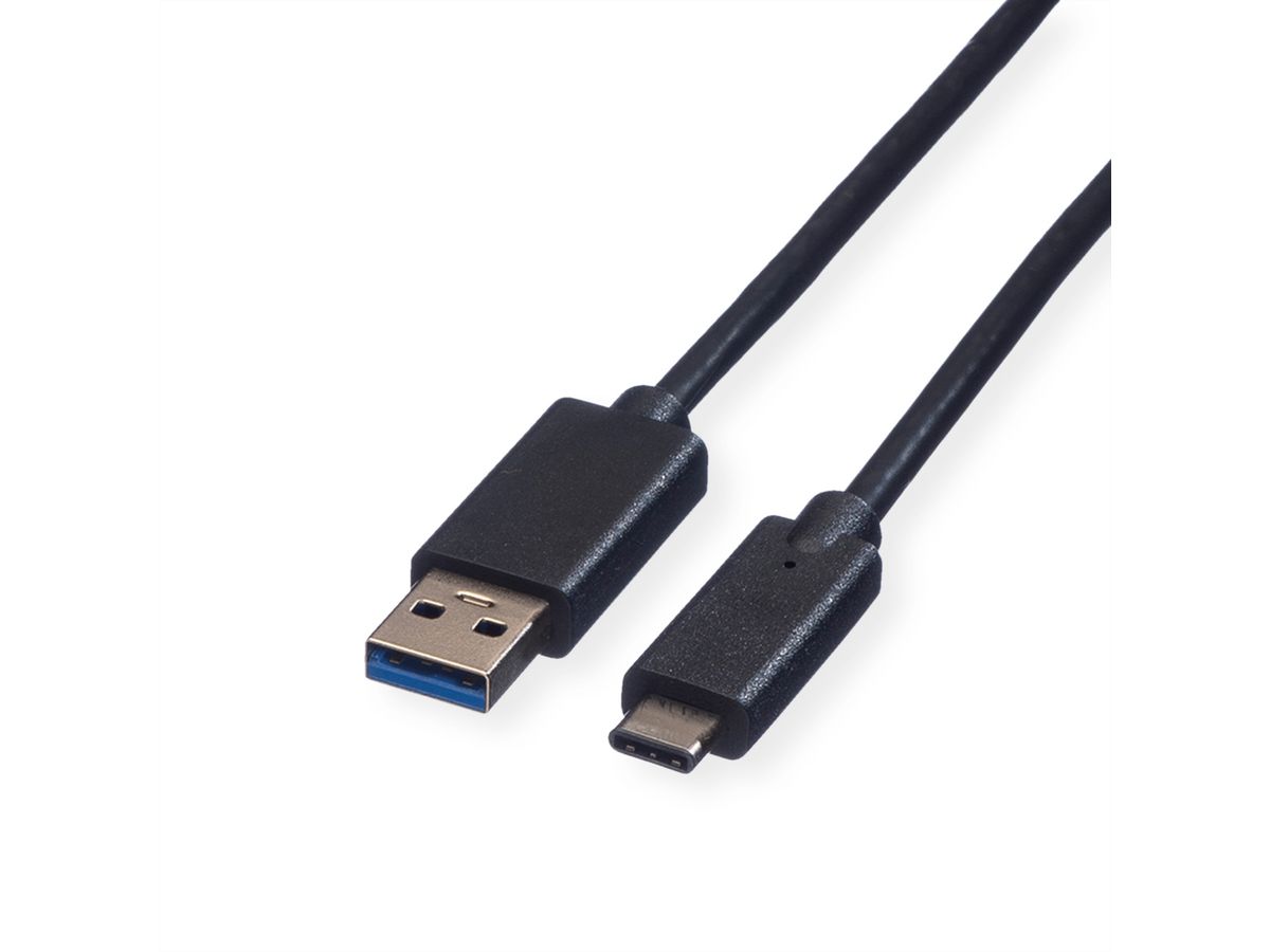 ROLINE GREEN USB 3.2 Gen 1 Cable, A-C, M/M, black, 0.5 m