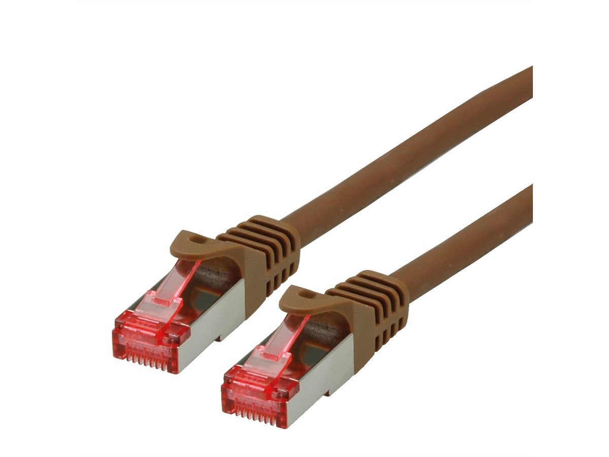 ROLINE S/FTP Patch Cord Cat.6 Component Level, LSOH, brown, 0.3 m