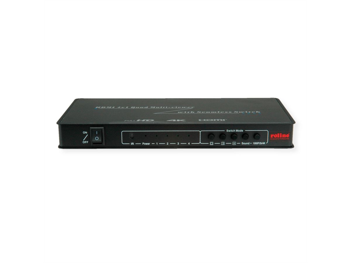 ROLINE HDMI 4x1 QUAD Multi-Viewer, with Seamless Switch