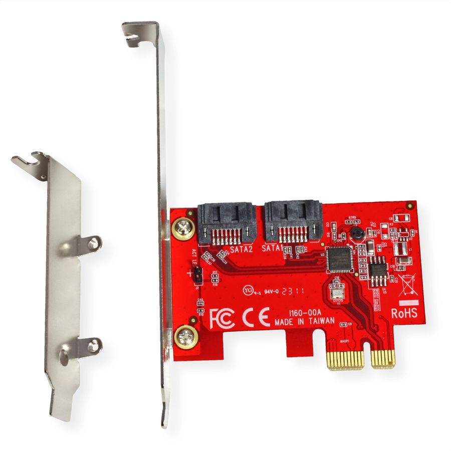 ROLINE PCIe x1 SATA III 6Gbps AHCI 2Port Low Profile Host Adapter