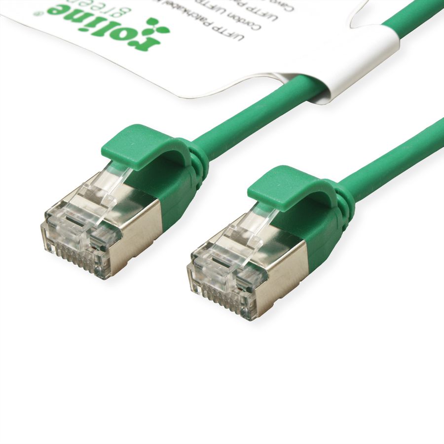 ROLINE GREEN U/FTP DataCenter Patch Cord Cat.6A (Class EA), LSOH, slim, green, 1 m